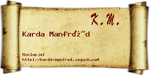 Karda Manfréd névjegykártya